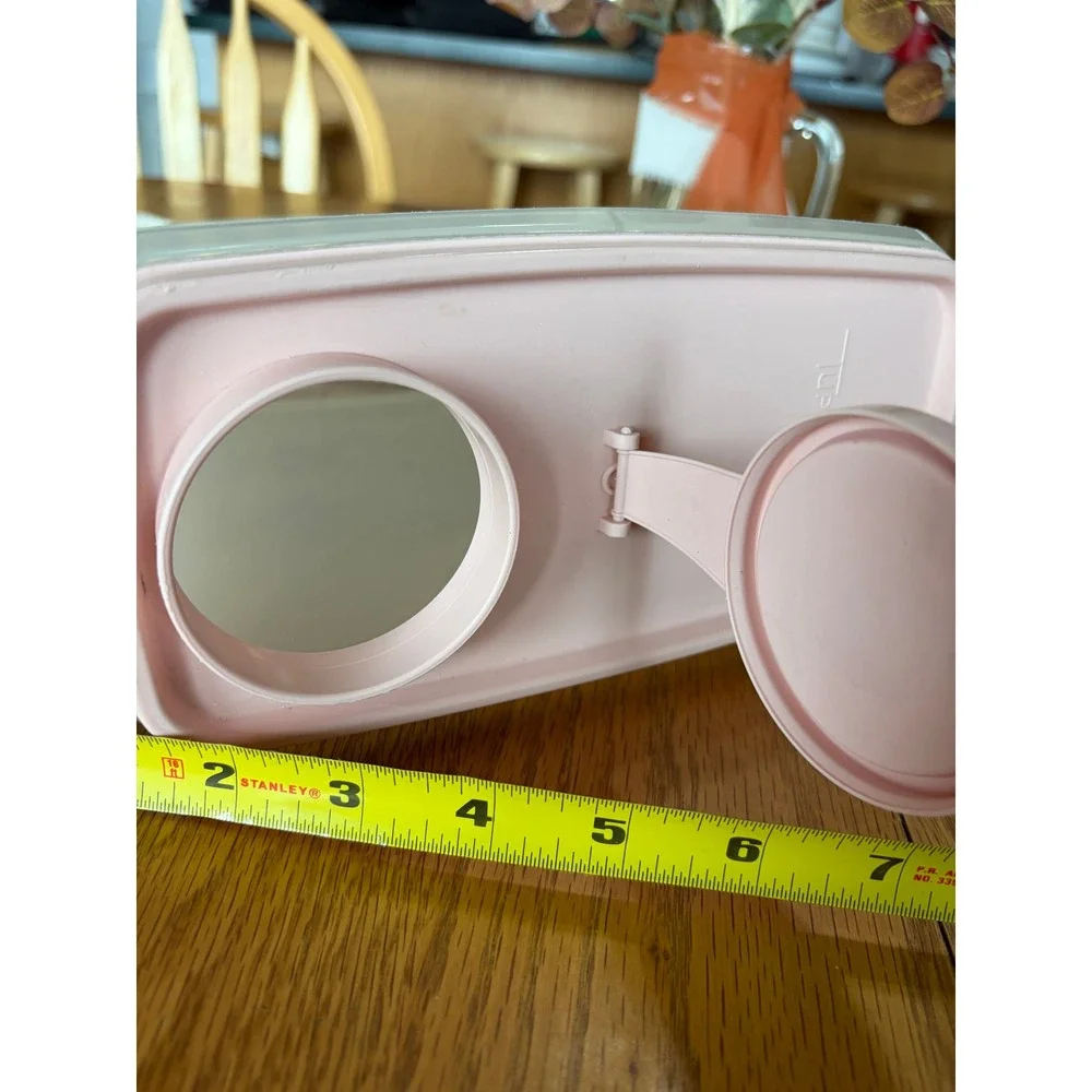 Tupperware‎ Modular Mates Super Oval 4 Clear Pink Flip Top Pour Spout Lid USA